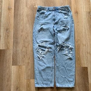 H&M High-Waisted Loose Straight Leg Jeans TALL